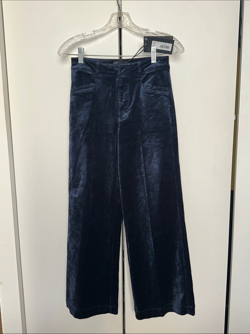 NWT Paige clean front annassa trouser velvet - DEEP NAVY - Picture 7 of 8
